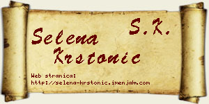 Selena Krstonić vizit kartica